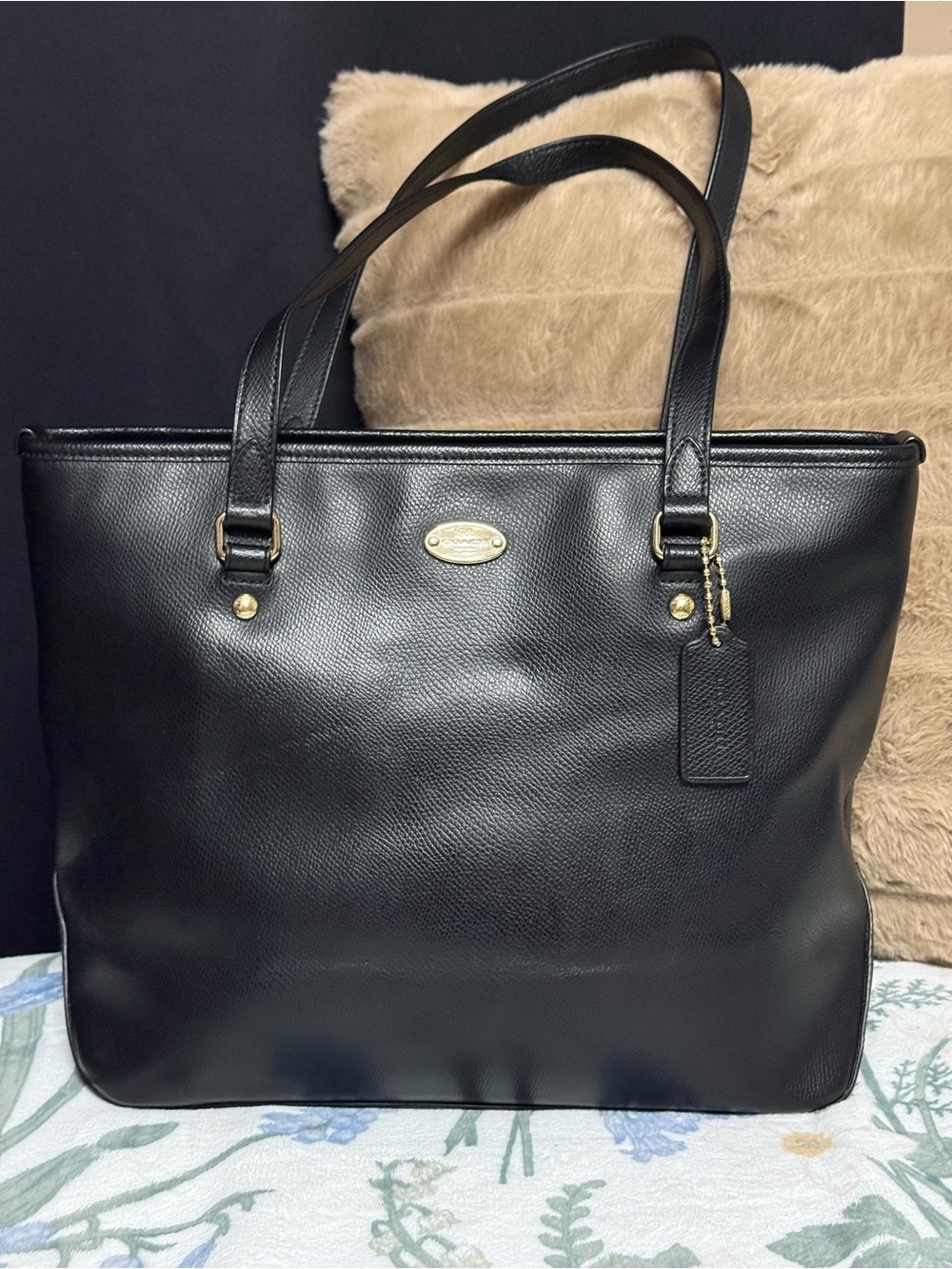 Coach Taylor Tote in Black Crossgrain Leather